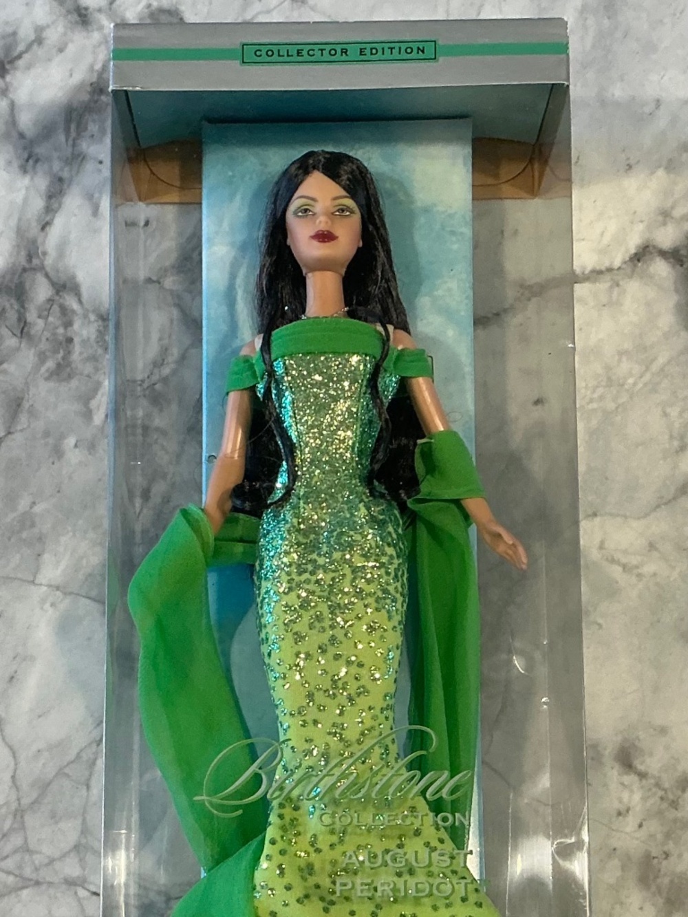 Birthstone Barbie Doll Collection August Peridot Brunette NRFB